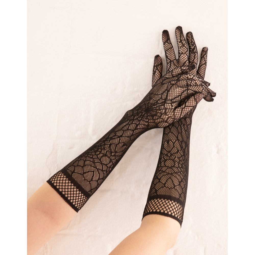 Pamela Mann - Cobweb Net Gloves - Black